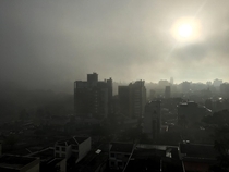 A foggy morning in Curitiba PR Brazil