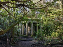 A folly in the garden of an abandoned mansion in North Wales