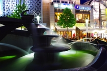 A fountain in a german city in NRW taken  by night