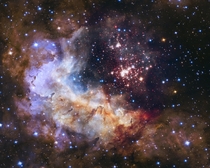 A giant sparkling cluster of about  stars called Westerlund  
