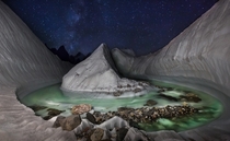 A glacial lake at Concordia Gilgit-Balitistan Pakistan  By David Kaszlikowski 