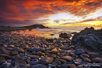 A glorious sunrise at Pebbly Beach in Crescent Head on the north coast of New South Wales Australia 