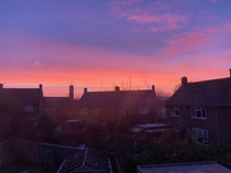 A gorgeous pink sky over Bristol this morning