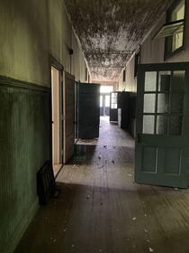 A hallway in one of three buildings that make up the abandoned Pleasant Hill Middle School in Hemingway SC An African American school built in  integrated in the s abandoned in the year  and added to the national register of historic places in 
