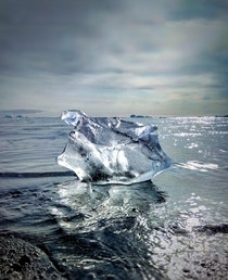 A little Iceland-shaped iceberg on the beach near Jkulsrln Iceland 
