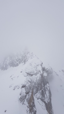 A mountain emerges from the mist  Dachstein Austria x