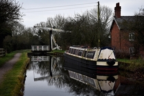 A narrowboat on the Llangollen canal