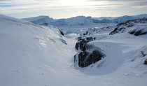 A natural slide down to the Icefjord - Ilulissat Greenland 