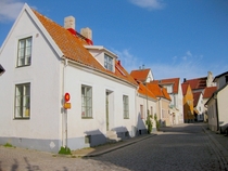 A neat row of houses in Visby Sweden 