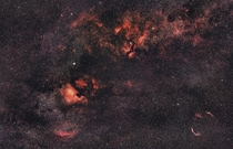 A new edit of Al Sadr Region within Cygnus taken from Al Sadeem Observatory in Abu Dhabi UAE Total integration of about  hour using astro modified canon with a mm lens Processed and edited in Pixinsight 