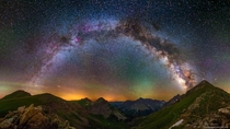A panorama of the Milky Way from ft at Buckskin Pass Colorado 