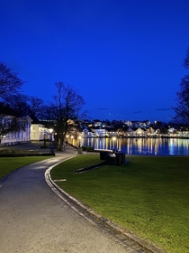 A park in Stavanger Norway A fine evening in March