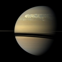 a photo of saturn taken by cassini probe