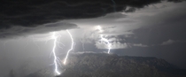 A photo taken by my co-worker during a recent storm over the Sandia mountains Albuquerque New Mexico 