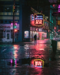 A rainy night in Chinatown Vancouver