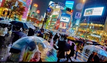 A rainy night in Shibuya Tokyo 