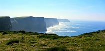 A rare sunny day at the Cliffs of Moher Ireland 