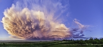 A Retreating Thunderstorm at Sunset in southern Alberta Canada 