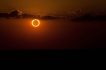A Ring of Fire solar eclipse is a rare phenomenon that occurs when the moons orbit is at its apogee  X-Post rwhoadude