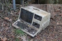 A s computer at an abandoned school 