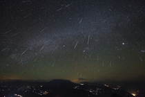 A shot of the annual Geminid meteor showers captured over the Dashanbao Wetlands in China 