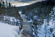 A snowy Northwestern Ontario River Canada xOC