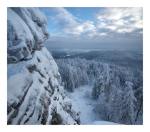 A snowy ridge in the Southern Urals Russia 