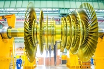 A steam turbine rotor in a factory in Shanghai