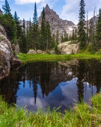 A still dark pond reflects the scene of mountain majesty I smiled here Location Colorado USA  ignatureprofessor