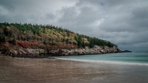 A stormy afternoon at Sand Beach in Acadia National Park 