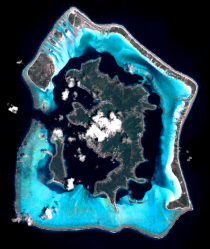 A stunning view of Bora Bora island from space Image captured by the Pleidades-HR satellite 