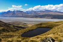 A tarn mountain lake in Glentanner South Island of New Zealand 