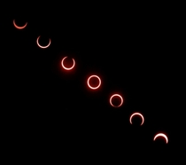 A timelapse of the recent annular solar eclipse that my friend took