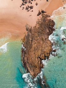 A toothy looking rock at Stradbroke Island in Queensland Australia 