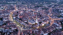 A very detailed photo of the city center of Sopron denburg Hungary