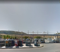 A very fitting gas station Millau viaduct
