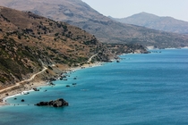 A View From the Hike to Preveli Beach Crete Greece 