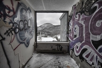 A View of Mont Ste Marie From Inside the Abandoned Resort amp Conference Centre in Quebec 