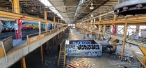 Abandon warehouse in a railyard near downtown Denver 