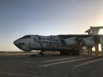 Abandoned a Russian cargo plane one made to land on unpaved runways at a disused airport Um Al Quwain UAE