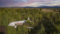 Abandoned airplane in the woods