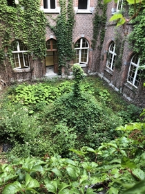 Abandoned and overgrown priory Amay Belgium 