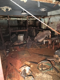 Abandoned and previously submerged weight room