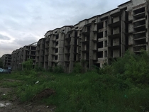 Abandoned apartment block from socialist era in Romania Unadvertised feature view from my BNB