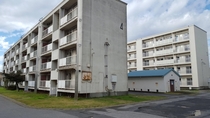 Abandoned apartment blocks next to a Japanese military base on the outskirts of Tokyo Matsudo-shi Kamagaya-shi Chiba  Albums in comments