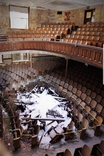 Abandoned auditorium in rural Iowa