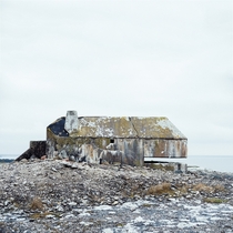 Abandoned bunker on the northeast coast of the island of Grogarnsberget Gotland Sweden 