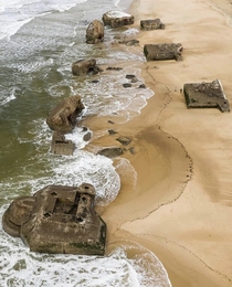 Abandoned bunkers from World War II located on the west coast of France