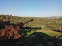 Abandoned canon in Mount Horshan Israel 