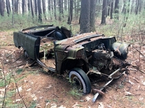 Abandoned Car in the woods of Weston Mass 